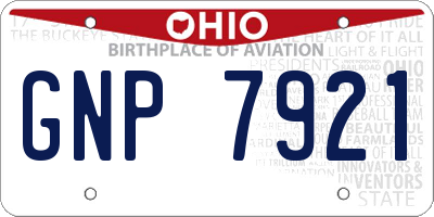 OH license plate GNP7921