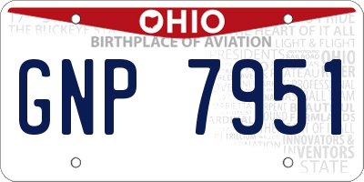 OH license plate GNP7951