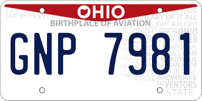 OH license plate GNP7981
