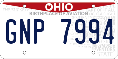 OH license plate GNP7994