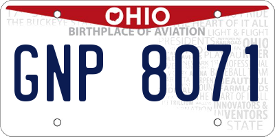 OH license plate GNP8071