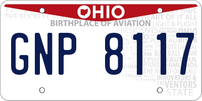 OH license plate GNP8117