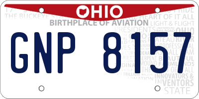 OH license plate GNP8157