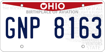 OH license plate GNP8163