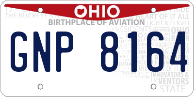 OH license plate GNP8164