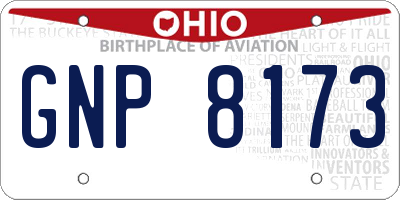 OH license plate GNP8173