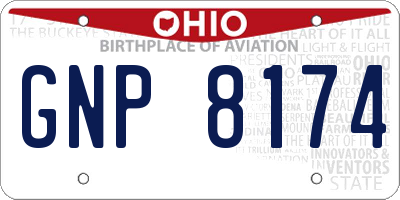 OH license plate GNP8174