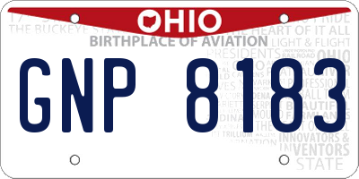 OH license plate GNP8183