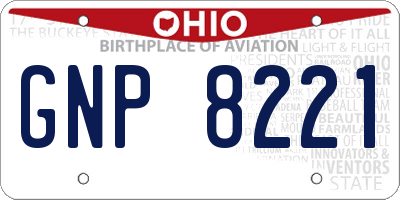 OH license plate GNP8221