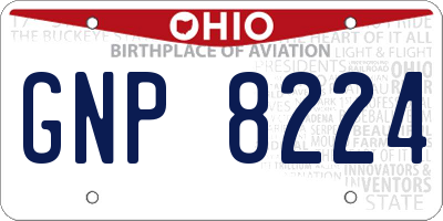 OH license plate GNP8224