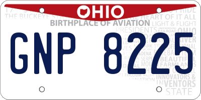 OH license plate GNP8225