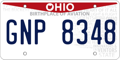 OH license plate GNP8348