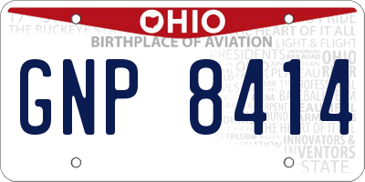 OH license plate GNP8414