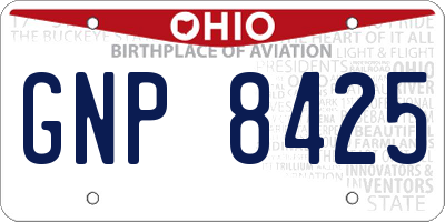 OH license plate GNP8425