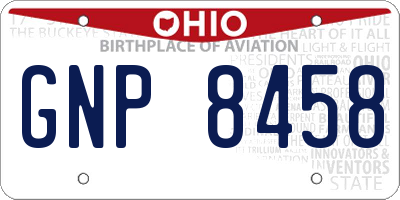 OH license plate GNP8458