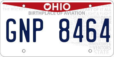 OH license plate GNP8464