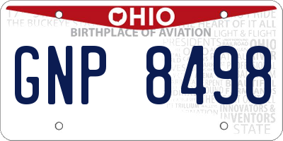 OH license plate GNP8498