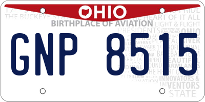OH license plate GNP8515