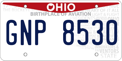 OH license plate GNP8530
