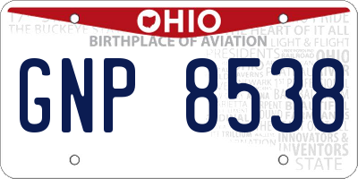 OH license plate GNP8538
