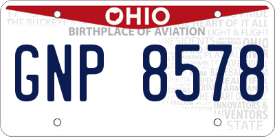 OH license plate GNP8578