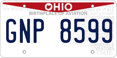 OH license plate GNP8599