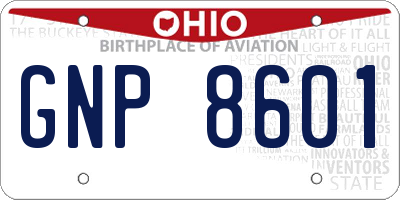 OH license plate GNP8601