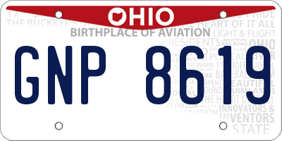 OH license plate GNP8619