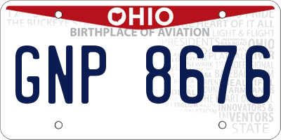 OH license plate GNP8676