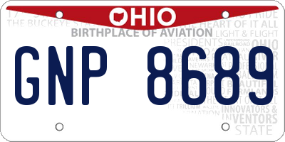 OH license plate GNP8689