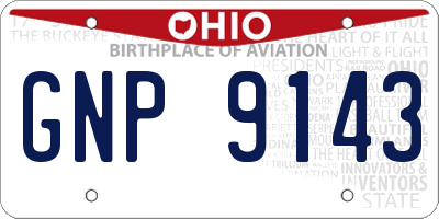 OH license plate GNP9143