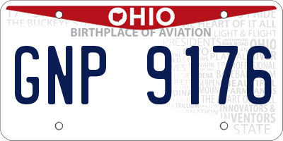 OH license plate GNP9176