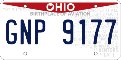 OH license plate GNP9177