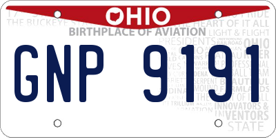 OH license plate GNP9191
