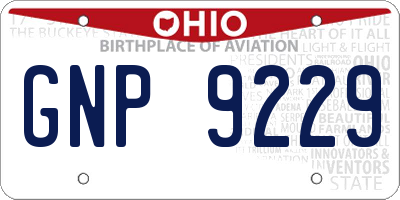 OH license plate GNP9229