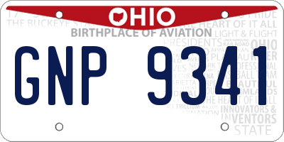 OH license plate GNP9341