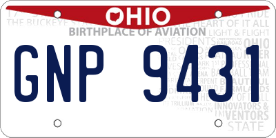 OH license plate GNP9431