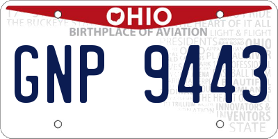 OH license plate GNP9443