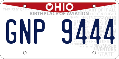 OH license plate GNP9444
