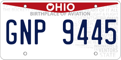 OH license plate GNP9445