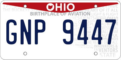 OH license plate GNP9447
