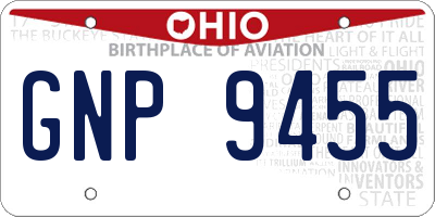 OH license plate GNP9455