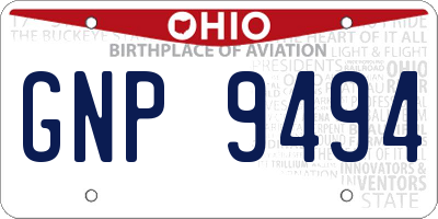 OH license plate GNP9494