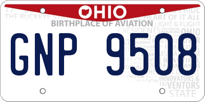 OH license plate GNP9508