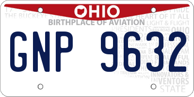 OH license plate GNP9632