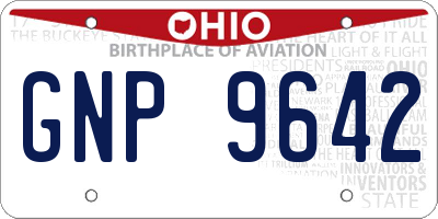 OH license plate GNP9642