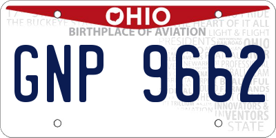 OH license plate GNP9662