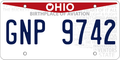 OH license plate GNP9742