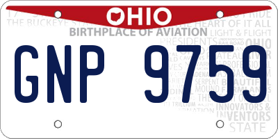 OH license plate GNP9759