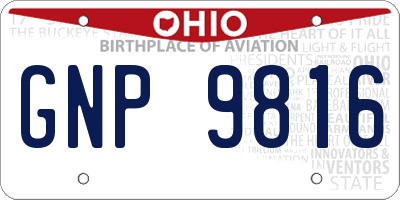 OH license plate GNP9816